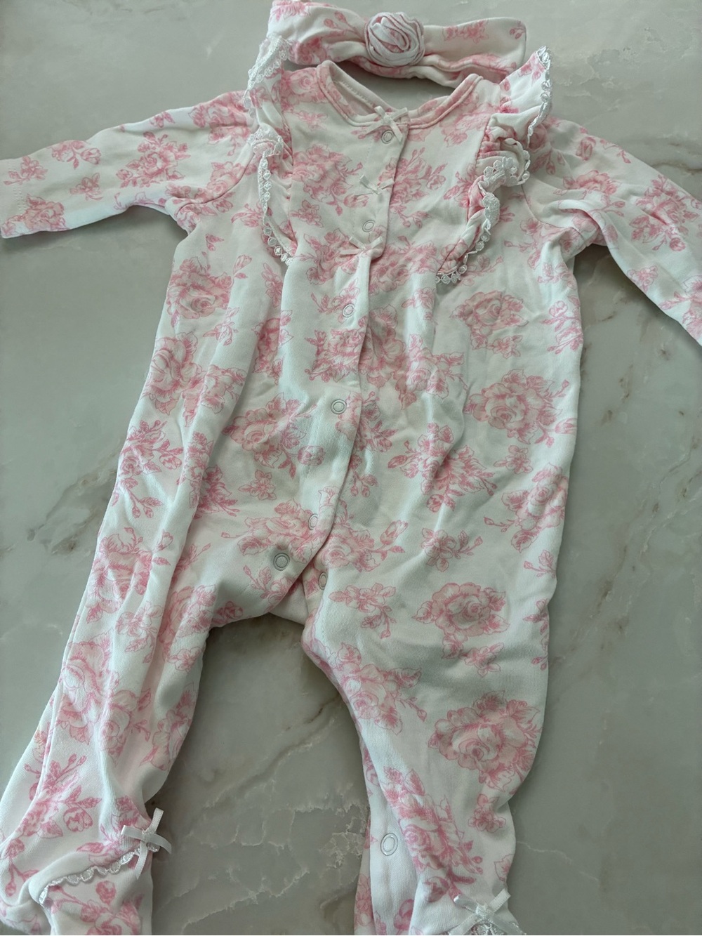 Little Me floral onesie